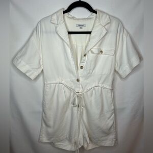 Madewell Womens Denim Relaxed Coverall Romper